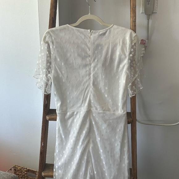 White Mini Polka Dot Dress - Picture 3 of 6